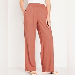 NWT! Amberglow High-Waisted Linen-Blend Wide-Leg Pants - Size 2X💎